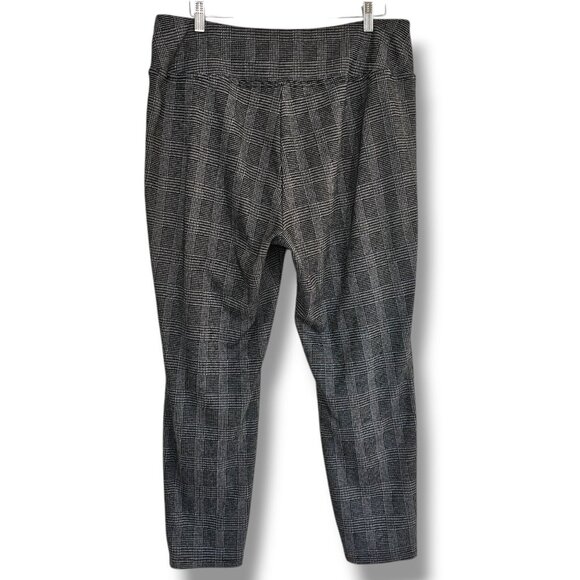 Nine West Pants Size XXL Black White Plaid Pull On Elastic Waist Leggings - Picture 2 of 7